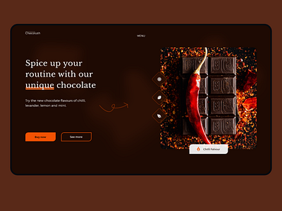 Chocolate shop homepage button call to action cards design hero image homepage icons shop ui ui design ux design