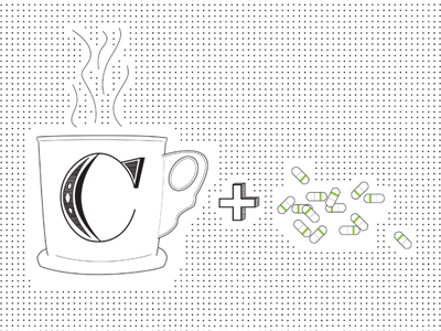 Prozac + Coffee illustration lettering