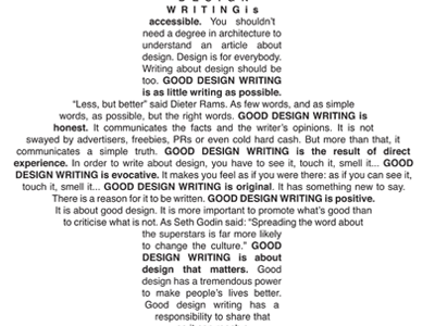 Design Writer Manifesto design poster