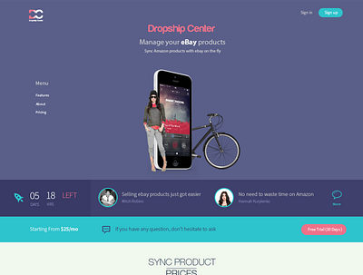 Dropship Center - Landing Page design ui ux