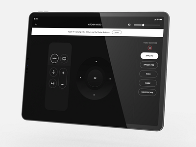 Custom Crestron Design - Apple TV Controls app apple tv audio button crestron design home automation icon ios ipad pro remote smart home ui user experience user interface ux video