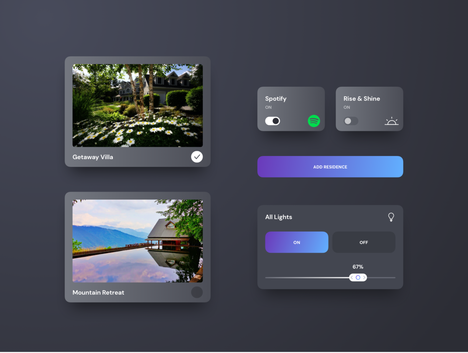 Smart Home UI Kit Demo Free Sketch Download by Marc