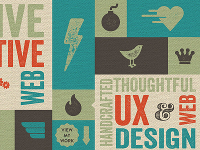 Type + Texture Fun Part Deux canvas css design html icon portfolio texture tiles typography ux web web design