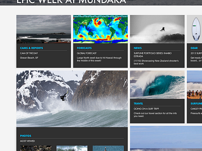 Surfline Modules data interface navigation surf surfline ui ux ux design video wave web design website