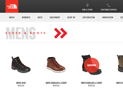 North Face Storefront css ecommerce heading html icon north face products store ui ux web web design
