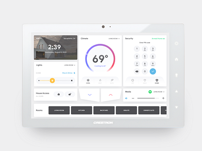 Crestron Intuitiv UI app button crestron design flat home automation icon interface light theme slider smart home smart home app tablet thermostat ui user experience user interface ux