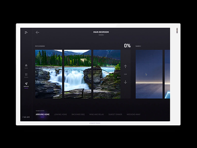 Crestron CH5 Shades Interaction animation app ch5 crestron dark mode dark theme dark ui design figma framer home automation icons interaction product product design smart home ui user experience user interface ux