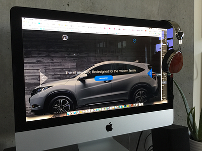 Honda WIP art button car clean color design interface minimal ui ux web web design