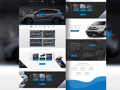 Honda Landing Page art car clean color design flat honda interface minimal ui ux web design