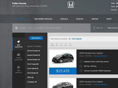 Vehicle Search art clean color dashboard design flat interface minimal platform ui ux website