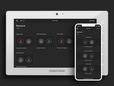 Crestron - Global Locks app branding design flat home icon ios smart typography ui ux