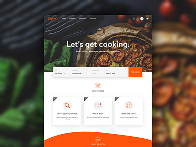 CozyMeal Landing WIP color design flat food interaction interface ui user experience user interface ux website