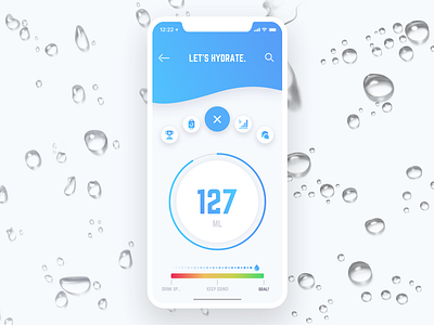 Water Reminder App app art clean color creative design flat icon interaction interface minimal typography ui user experience user interface ux vector