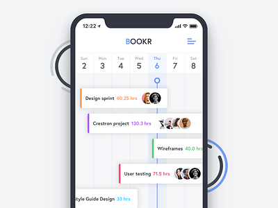 BOOKR app app design calendar clean color dashboard design flat icon interaction interface ios iphonex scheduling typography ui user experience user interface ux