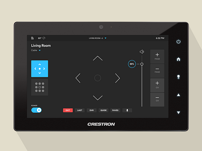 Crestron Cable Remote UI app clean color creative design flat home automation icon interaction interface remote smart home switch ui user experience user interface ux