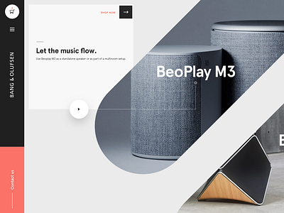 B&O Landing background branding clean color creative design icon interface minimal music photography speakers typography ui user experience user interface ux web web design website