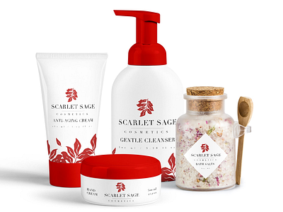 Scarlet Sage Cosmetics cosmetics design katy vt katyveetee label design logo design package design packaging