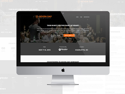 Seven Day Seminary - Digital Property church elevation ministry mobile responsive design web webdesign wordpress