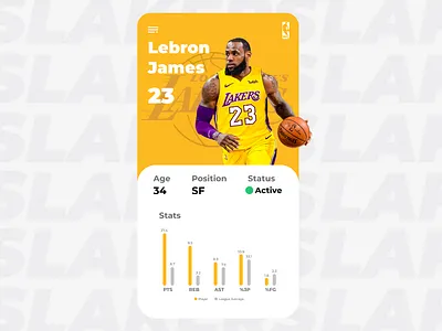 DailyUi #001 app app design basket design dribbble flat graphic graphicdesign italy lakers lebron lebron james los angeles los angeles lakers minimal nba roster ui ux web