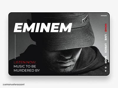 Eminem site concept design dribbble eminem flat graphicdesign minimal rap ui ux web