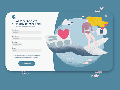 Daily Ui 001 001 dailyui design illustration signupform surf wishlist