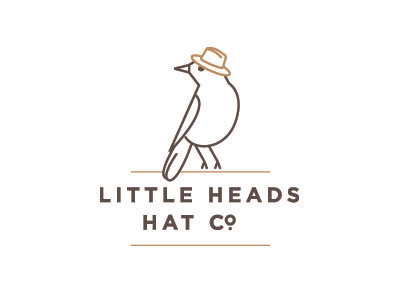 Little Heads Hat Co. logo illustration logo typography