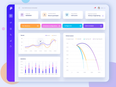 Fan Efficiency Grade Dashboard admin analytical analytics calculator charts clean conversion dashboard fans graphs industrial performance reports ui design uiux user experience design web website