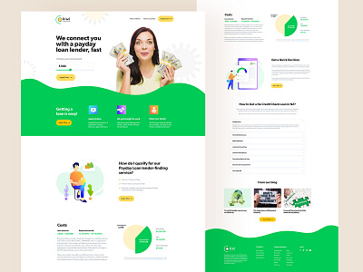 kiwicash homepage debt design financial services lender loan website loans brokers mortgage payday payday loans ui design user experience design website