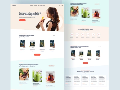 Wild Protein Homepage clean design food health nutrition nutrition app protein protein powder supplement ui design user experience design website whey wild protein wild protein