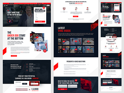 Funnel landing page agency black conversion dark website design digital entrepreneur form funnel homepage landers landing landing page marketers marketing registration sales ui design uikreative website