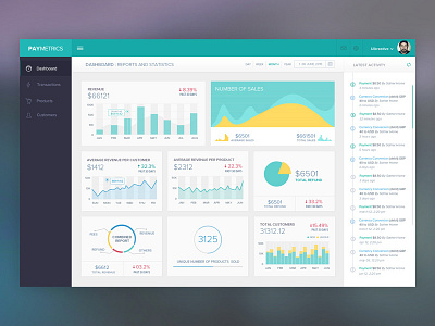 Paymetrics: Dashboard Design admin analytical charts cms dashboard graphs kpi numbers stats ui design uikreative uiux designer user experience design