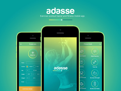 Adasse: mobile/web app design app application design fitness gym health ios medical mobile mobile app ui uikreative uiux designer workout