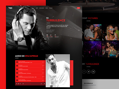 Bpm-Affiliate page dark version clean dark design flat minimal music music player player player ui radio song songs uikreative uiux designer user interface video web website