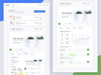Vidbox- Dashboard advance video setting admin analytical analytics charts clean dashboard data reports simple ui design uikreative uiux designer user experience design website
