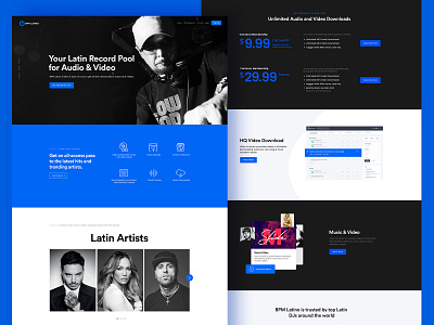 BPM Latino: Website Redesign black bpmsupreme dark dj dj news homepage latino music music player player radio charts record pool song songs uidesign website