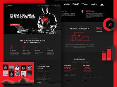 Bpm Supreme: Website Redesign black dark dj djs homepage music music source record pool remixes songs tracks uidesign videos website