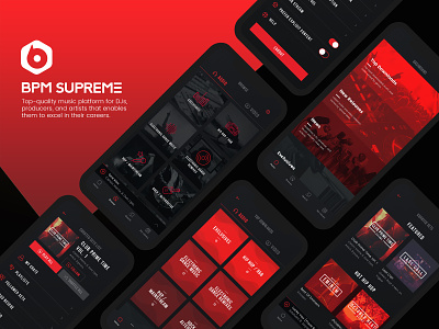 Bpm Supreme: Mobile App android black black and red bpm bpm supreme dark dark app djs ios mobile music music player music source player podcast producers record pool remixes tracks videos