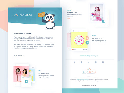 Melonstats: Email Newsletter design concept analysis analytical analytics conversion dashboard email email design followers growth hashtags insights instagram landing page melonstats newsletter sale sales statics stats website