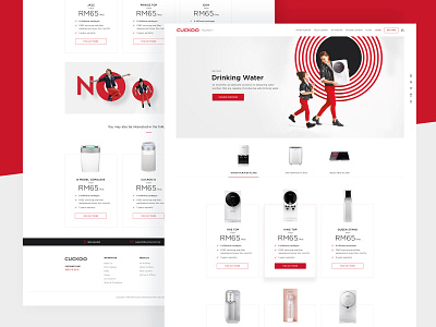 Cuckoo: website design appliances categories clean cuckoo design e commerce e commerce ecommerce homepage red sale ui design user experience design webshop website ‎water purifiers