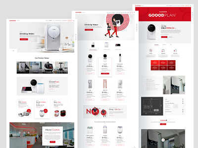 Cuckoo: website design pages appliances categories clean conversion cuckoo design e commerce e commerce ecommerce homepage illustration logo red sale seo ui design user experience design webshop website ‎water purifiers