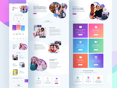 FreshEngagements: Website Design analysis analytical analytics chart clean conversion dashboard engagement followers freshengagements growth hashtags insights instagram landing page sale sales statics stats website