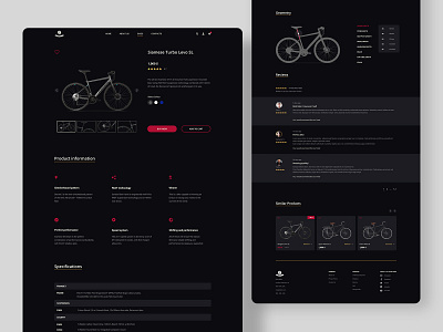 Bike Shop - Product Page bike bike shop black dark ui design online shop shop ui user experience user interface ux web website