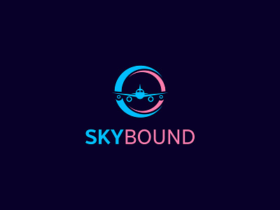 SkyBound-logo design airline branding design dailylogo dailylogochallenge graphic design logo logo design skyline logo unique logo