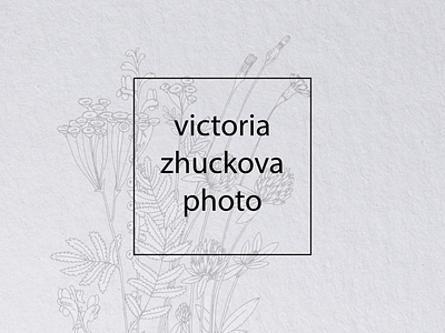 Logo. Personal brand. Photographer Victoria Zhuckova