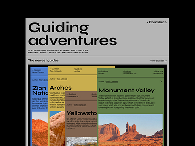 Home page for travel guide