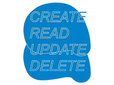 Create, Read, Update, Delete blue ibm sketch