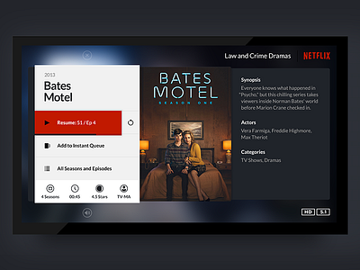 Netflix TV Case Study design ia interactive movie movies navigation netflix screen television tv ux