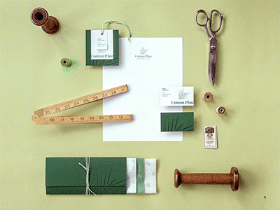 Cotton Pine Identity branding craft craftsmanship design fabric green identity quilt quilting sew sewing