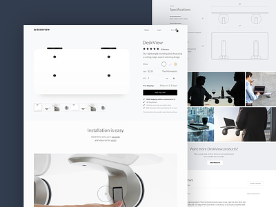 DeskView Shop Page clean design desktop grid layout lightweight minimal shopify type typography ui ux web