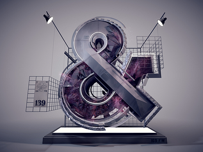 Ampersand 139 3d text ampersand cinema 4d diligence stuart wade type typography